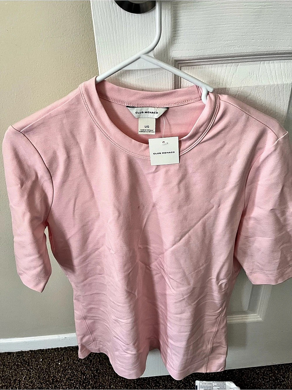 Club Monaco Perfect Tee Short Sleeve Tee in Pink Size Large